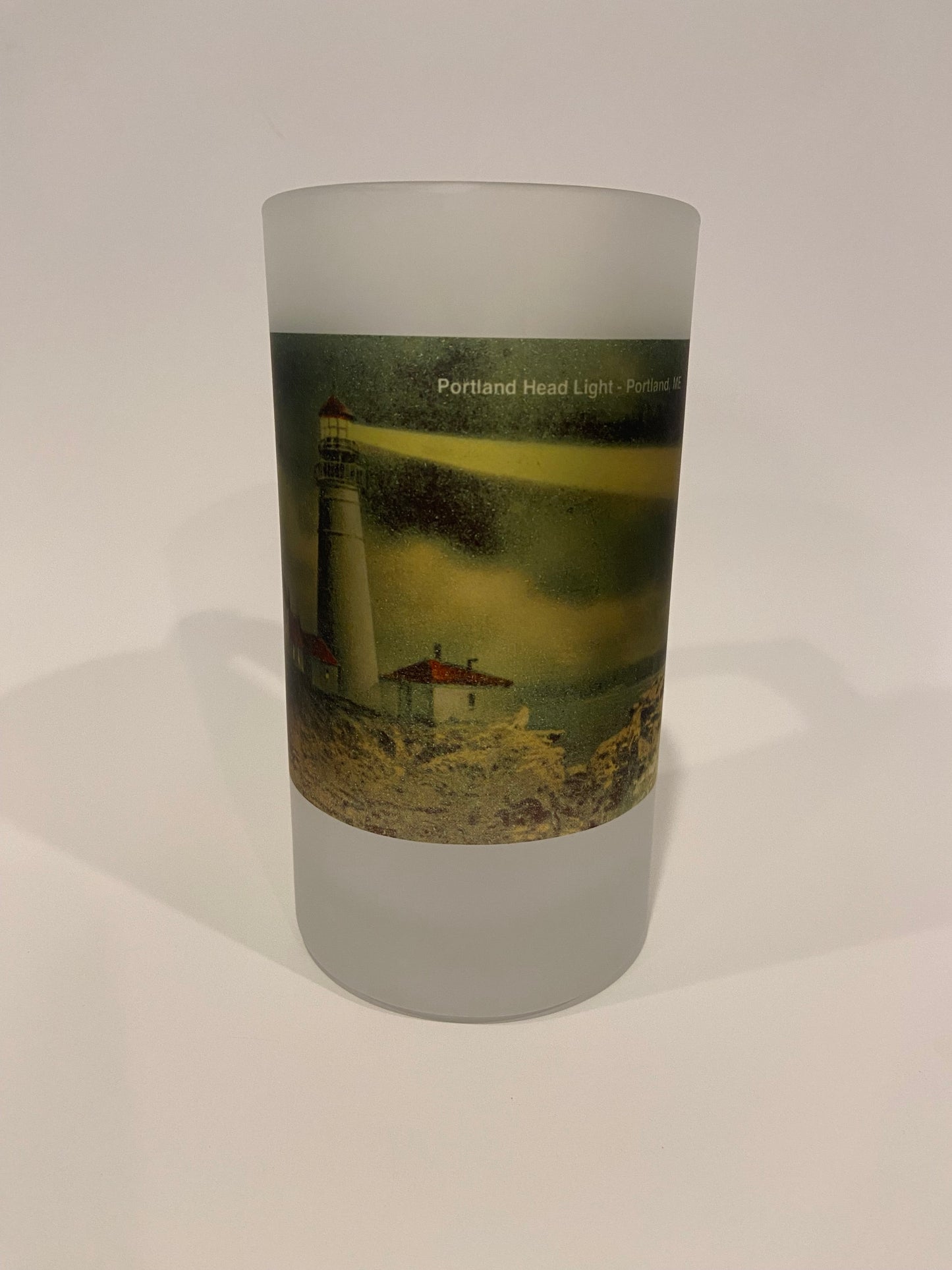 Portland Head Light At Night As Frosted Glass Beer Mug