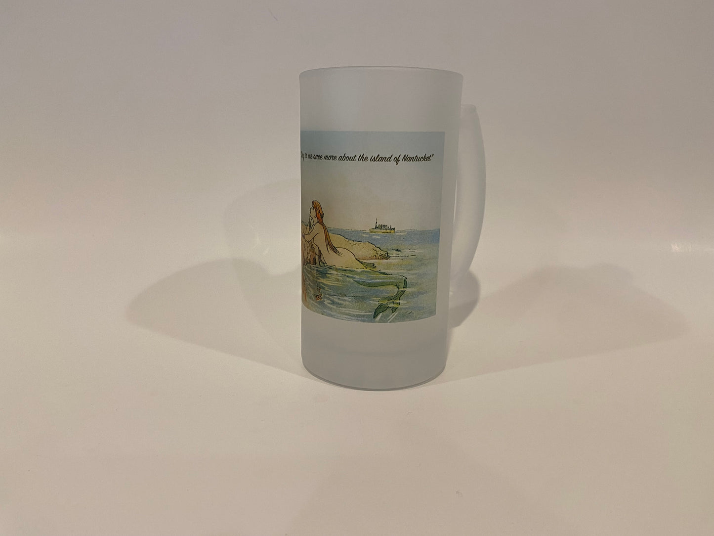 Mermaid And Sailor Frosted Glass Beer Mug