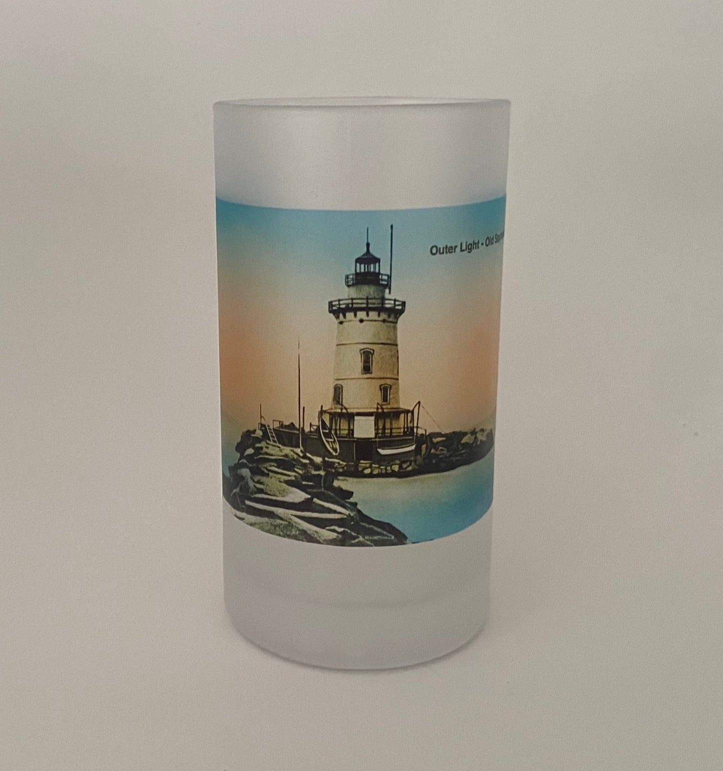 Saybrook CT Outer Light - Circa 1900 As Colorful Glass Beer Mug