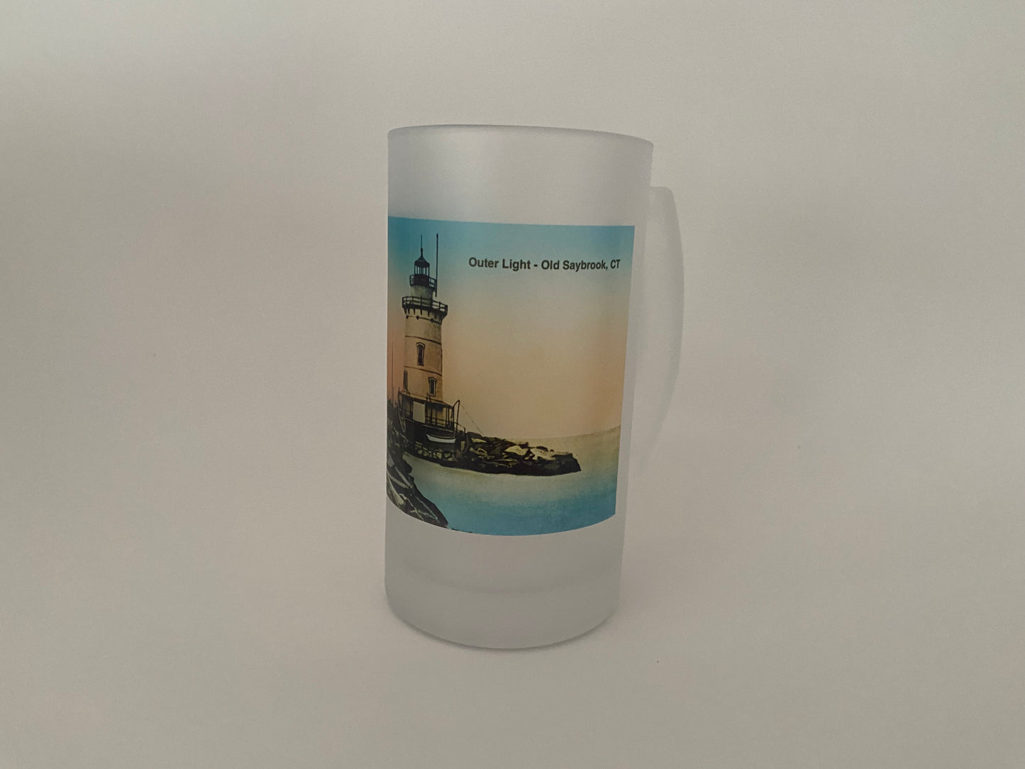 Saybrook CT Outer Light - Circa 1900 As Colorful Glass Beer Mug