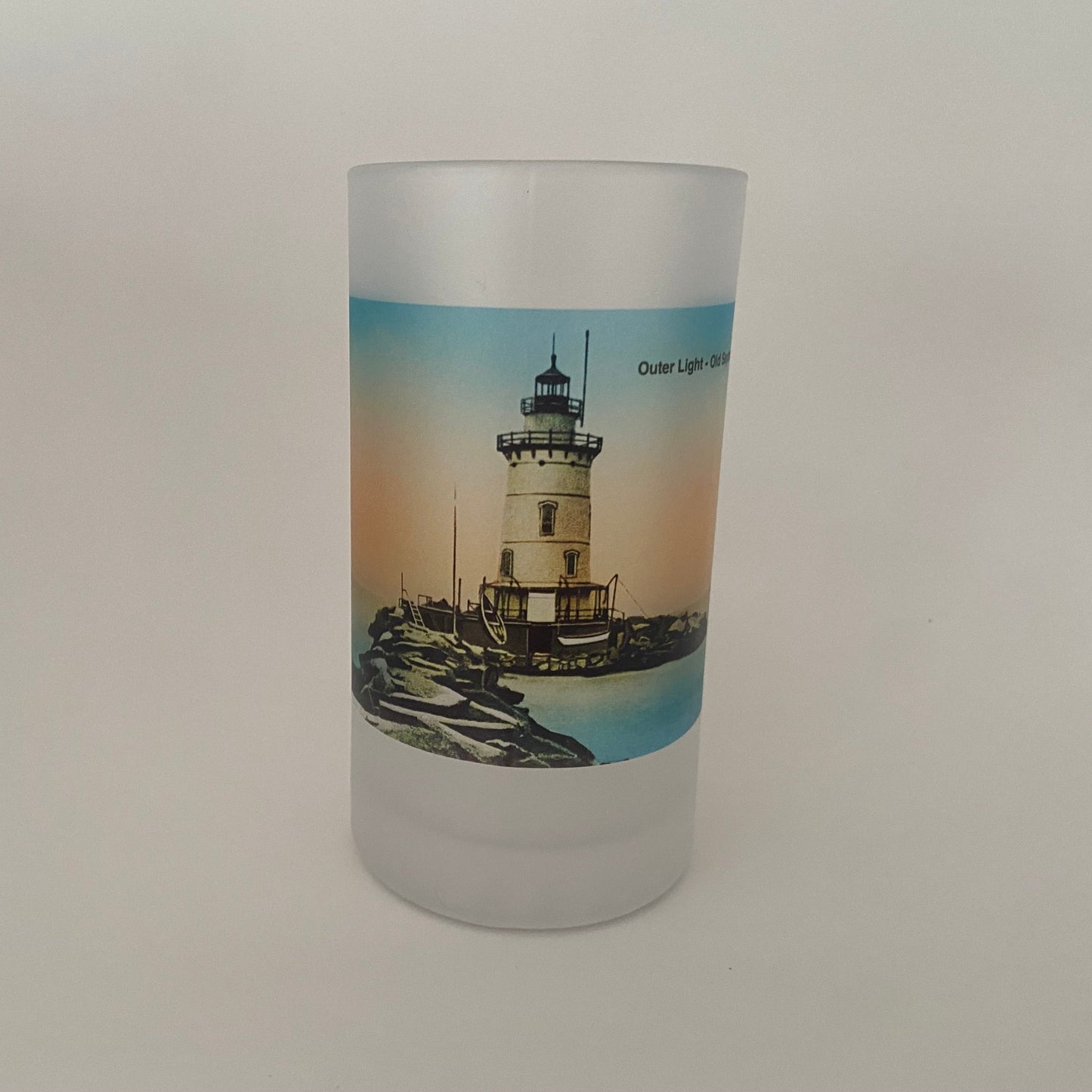 Saybrook CT Outer Light - Circa 1900 As Colorful Glass Beer Mug