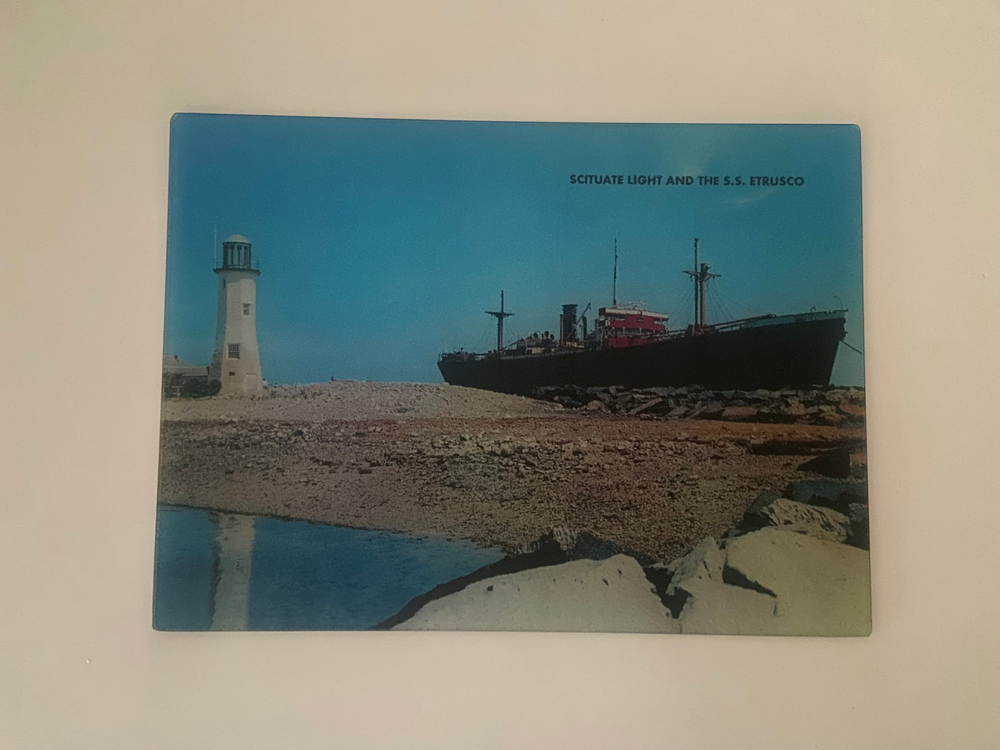 Scituate Light and SS Etrusco As Tempered Glass Cutting Board