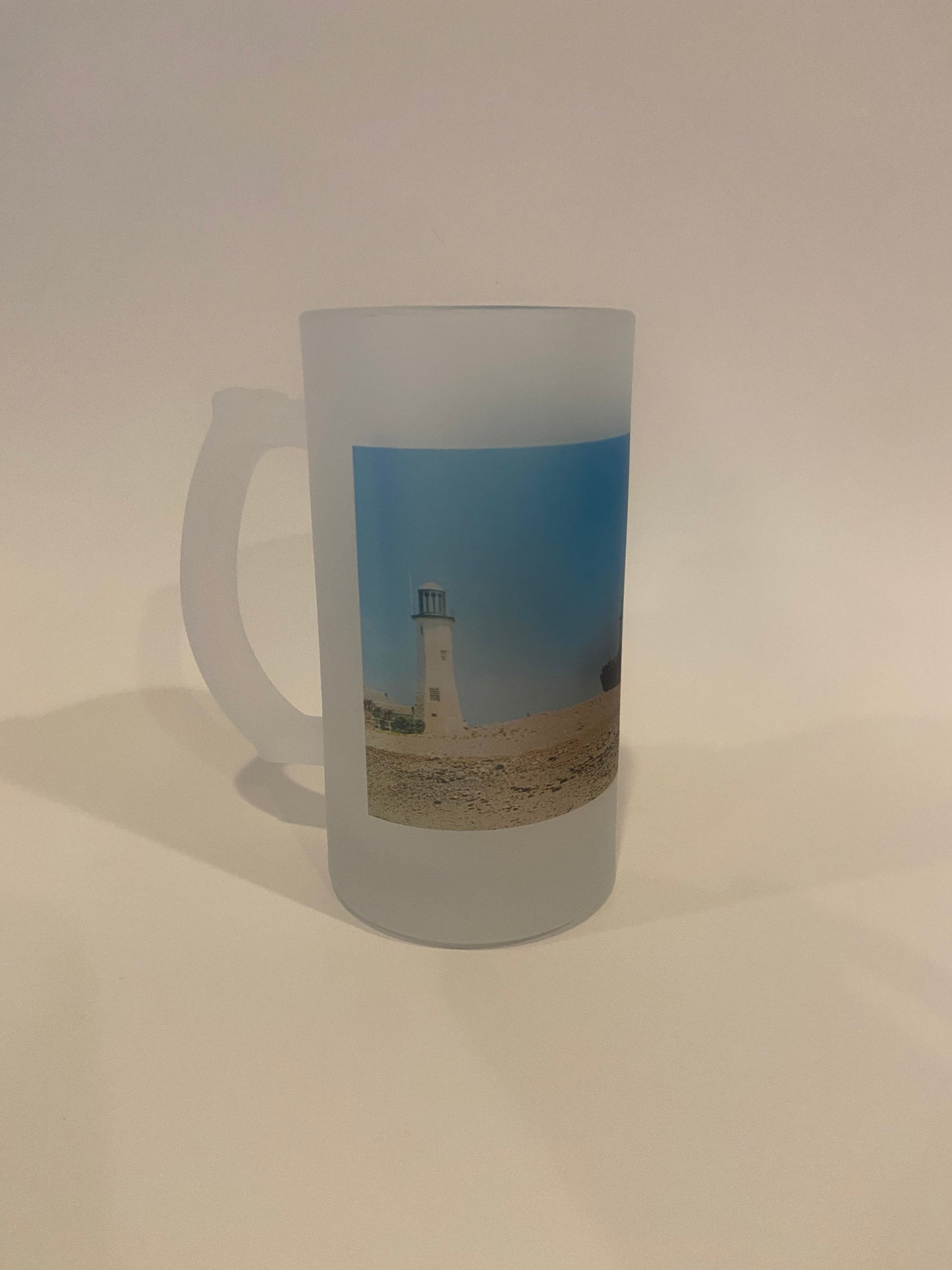 Scituate Light With SS Etrusco As Frosted Glass Beer Mug