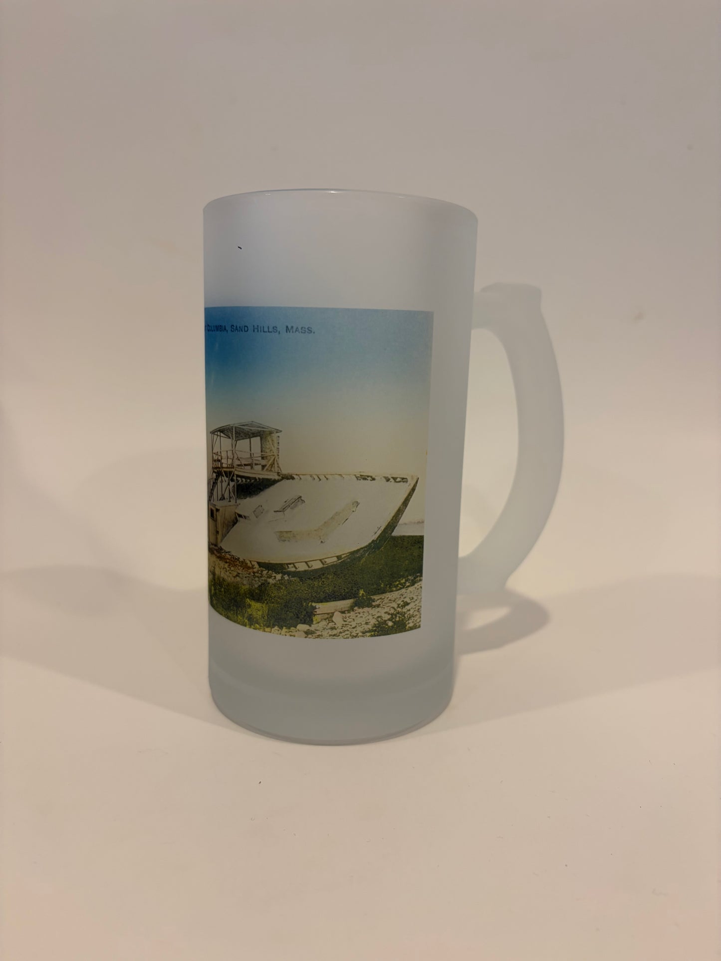 Scituate Shipwreck Columbia Museum As Frosted Glass Beer Mug