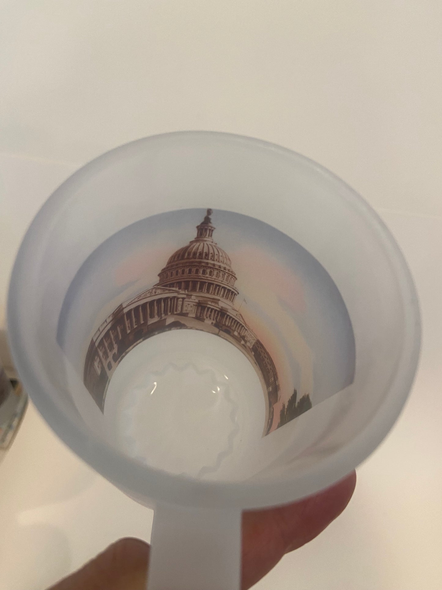 Colorful Frosted Glass Mug Of US Capital In Washington DC