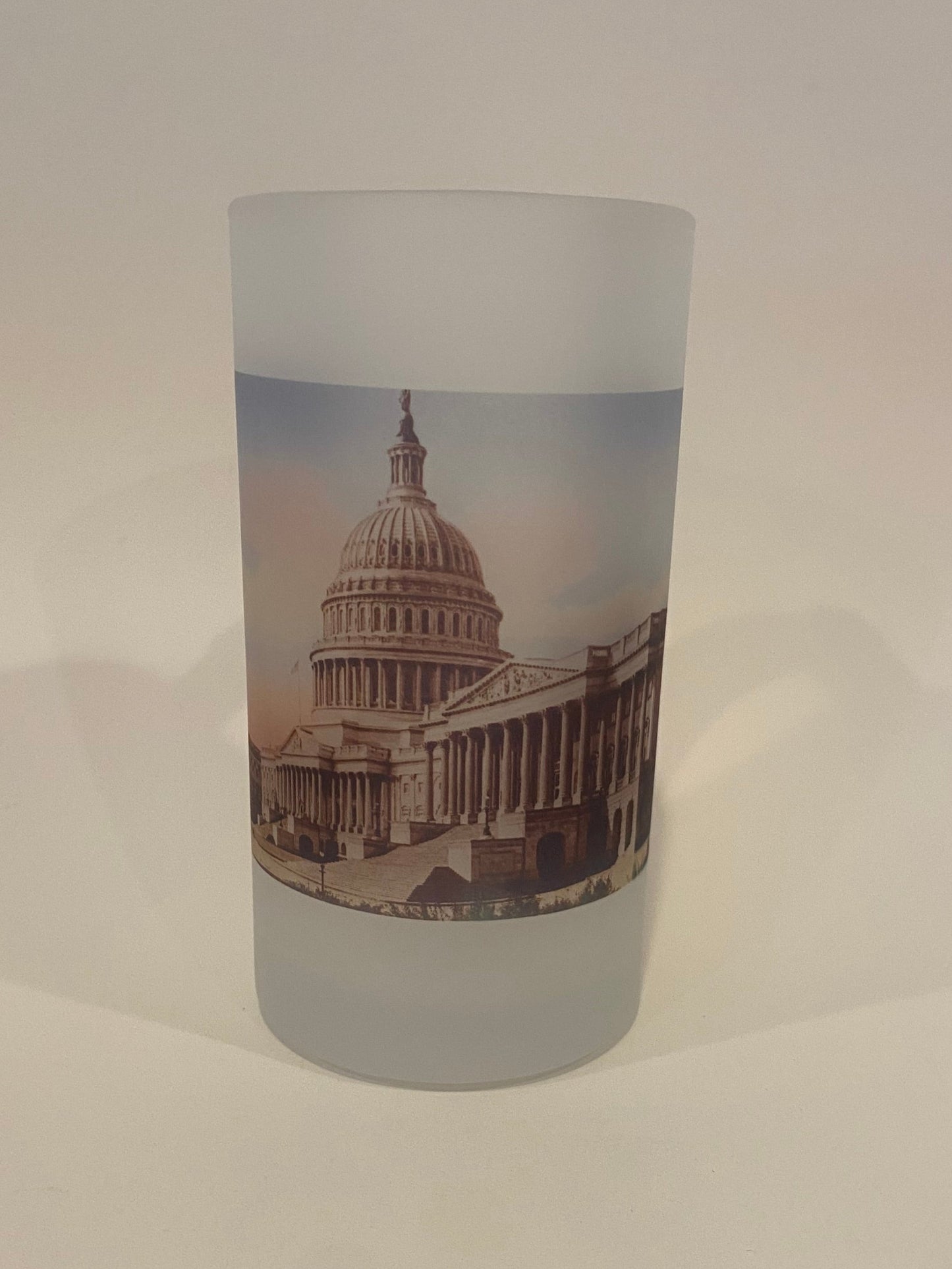Colorful Frosted Glass Mug Of US Capital In Washington DC