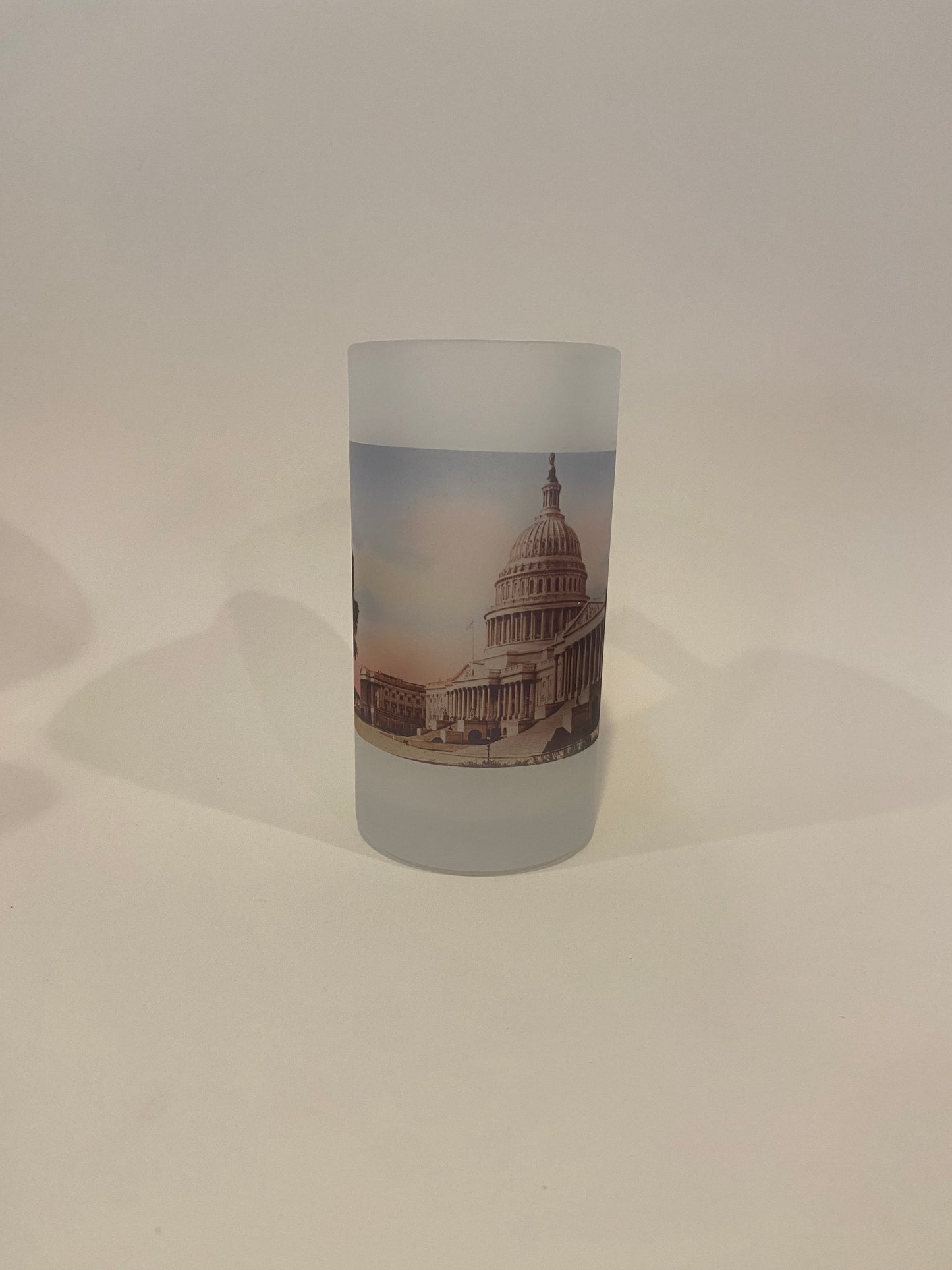 Colorful Frosted Glass Mug Of US Capital In Washington DC