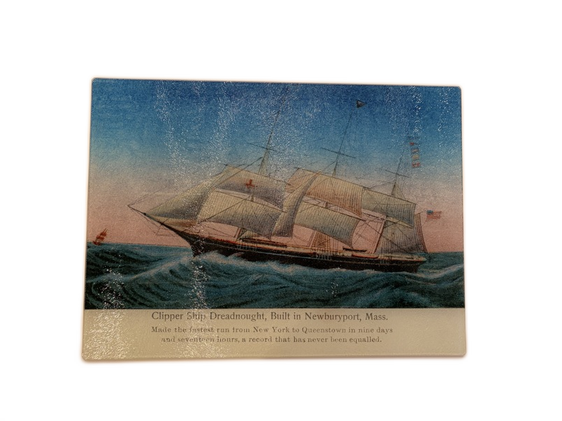 Newburyport, MA Clipper Ship Dreadnought As A Colorful Glass Cutting Board