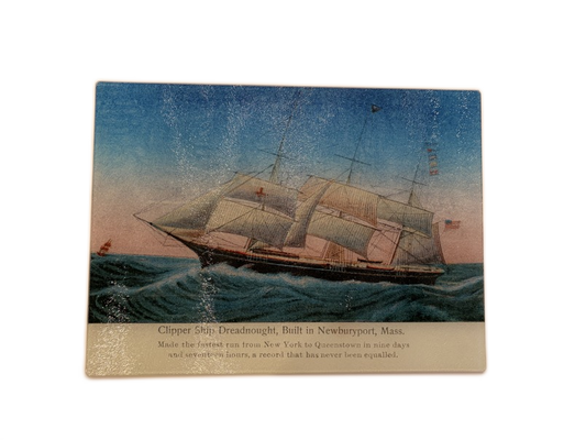 Clipper Ship Dreadnought of Newburyport As A Colorful Glass Cutting Board