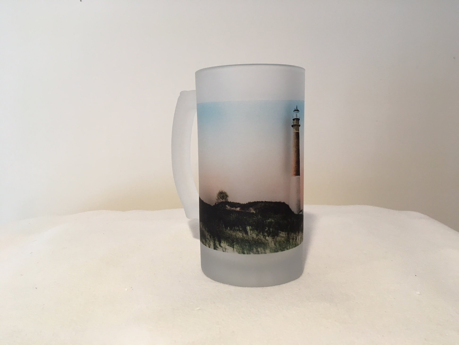 Colorful Frosted Glass Mug Of New Jersey's Barnegat Light - That Fabled Shore Home Decor
