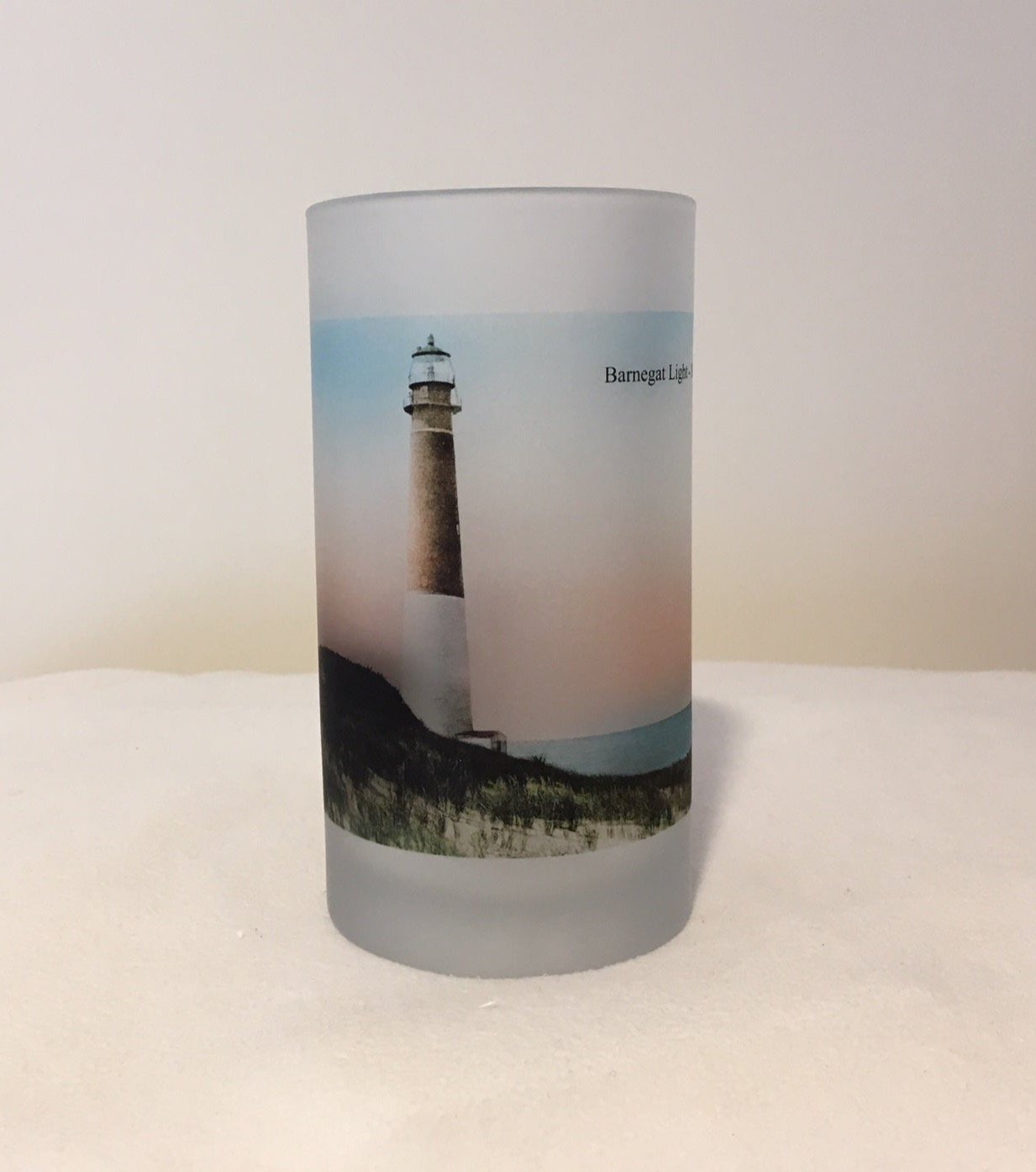 Colorful Frosted Glass Mug Of New Jersey's Barnegat Light - That Fabled Shore Home Decor