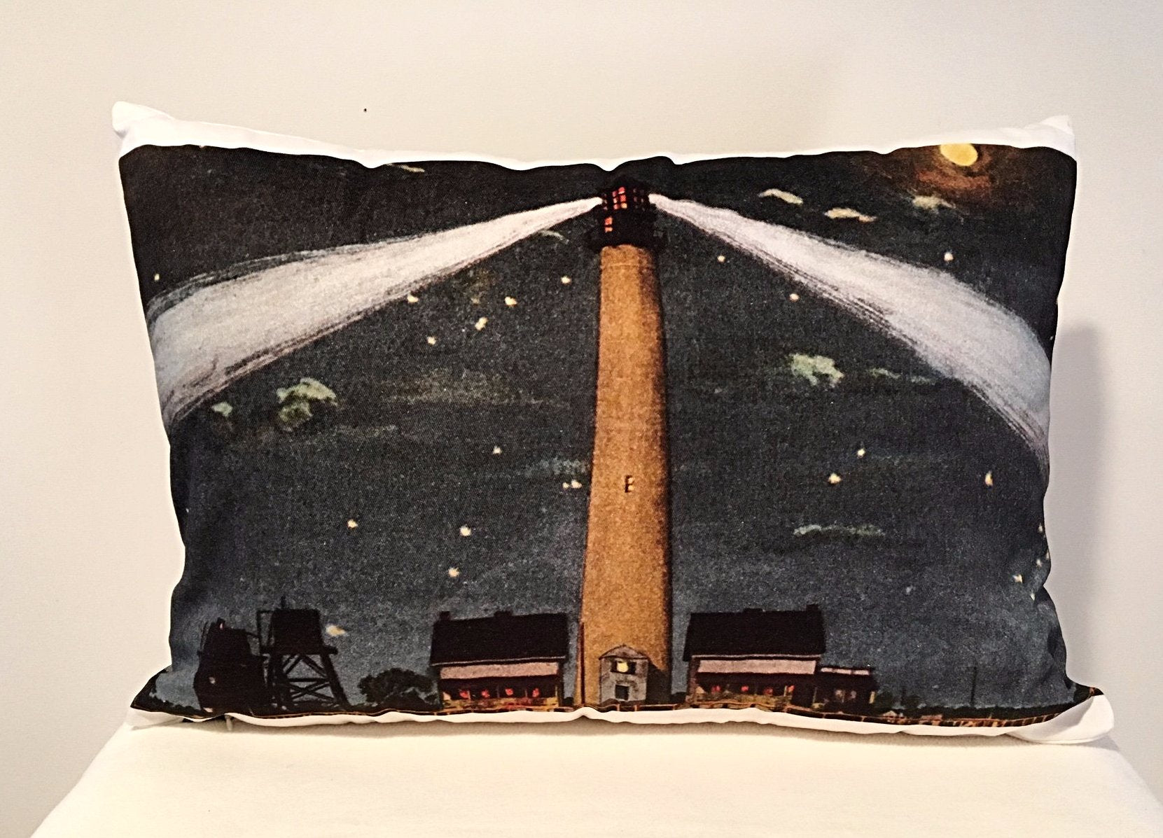 Cape May Lighthouse Day & Night Two-Sided Pillow - That Fabled Shore Home Decor
