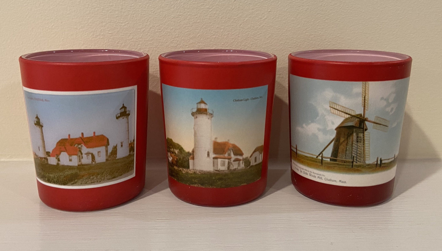 Set of 3 Chatham MA Glass Tea Light Candle Holders