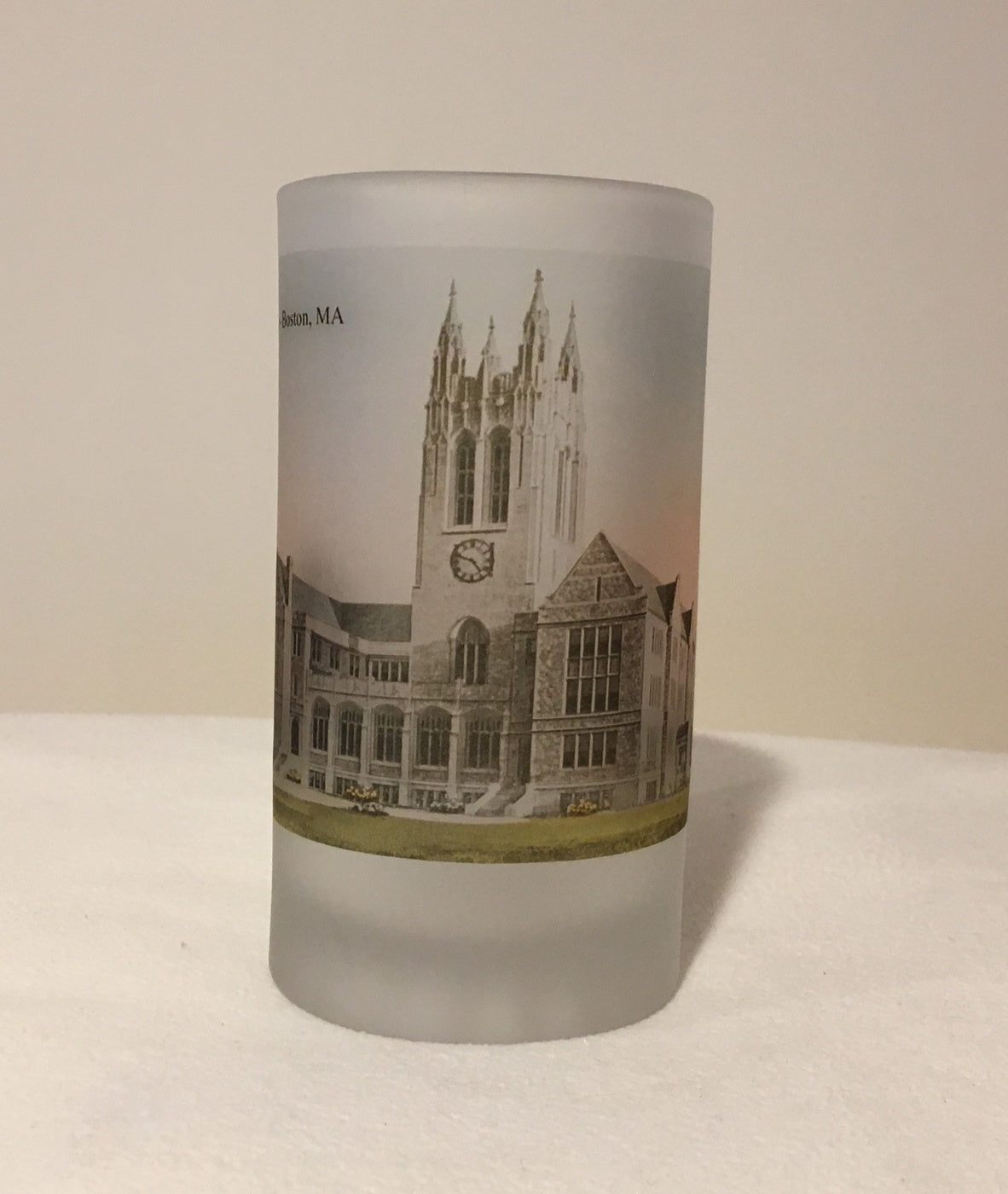 Boston College Frosted Glass Beer Mug Featuring Gasson Hall - That Fabled Shore Home Decor