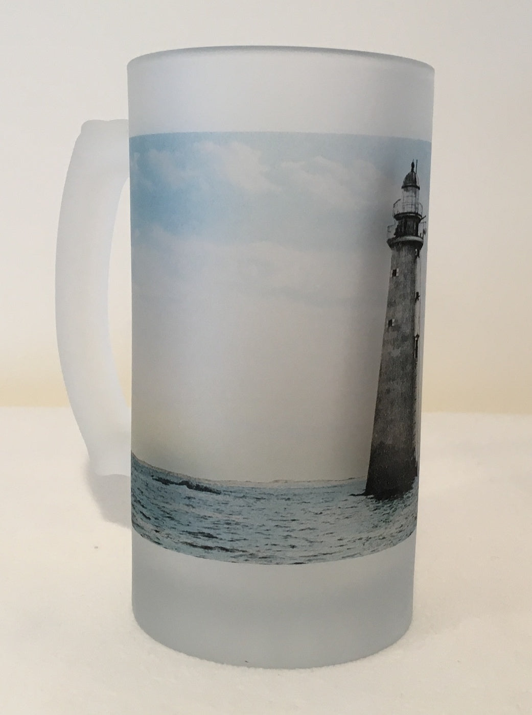Colorful Frosted Glass Mug of Minot's Light - That Fabled Shore Home Decor
