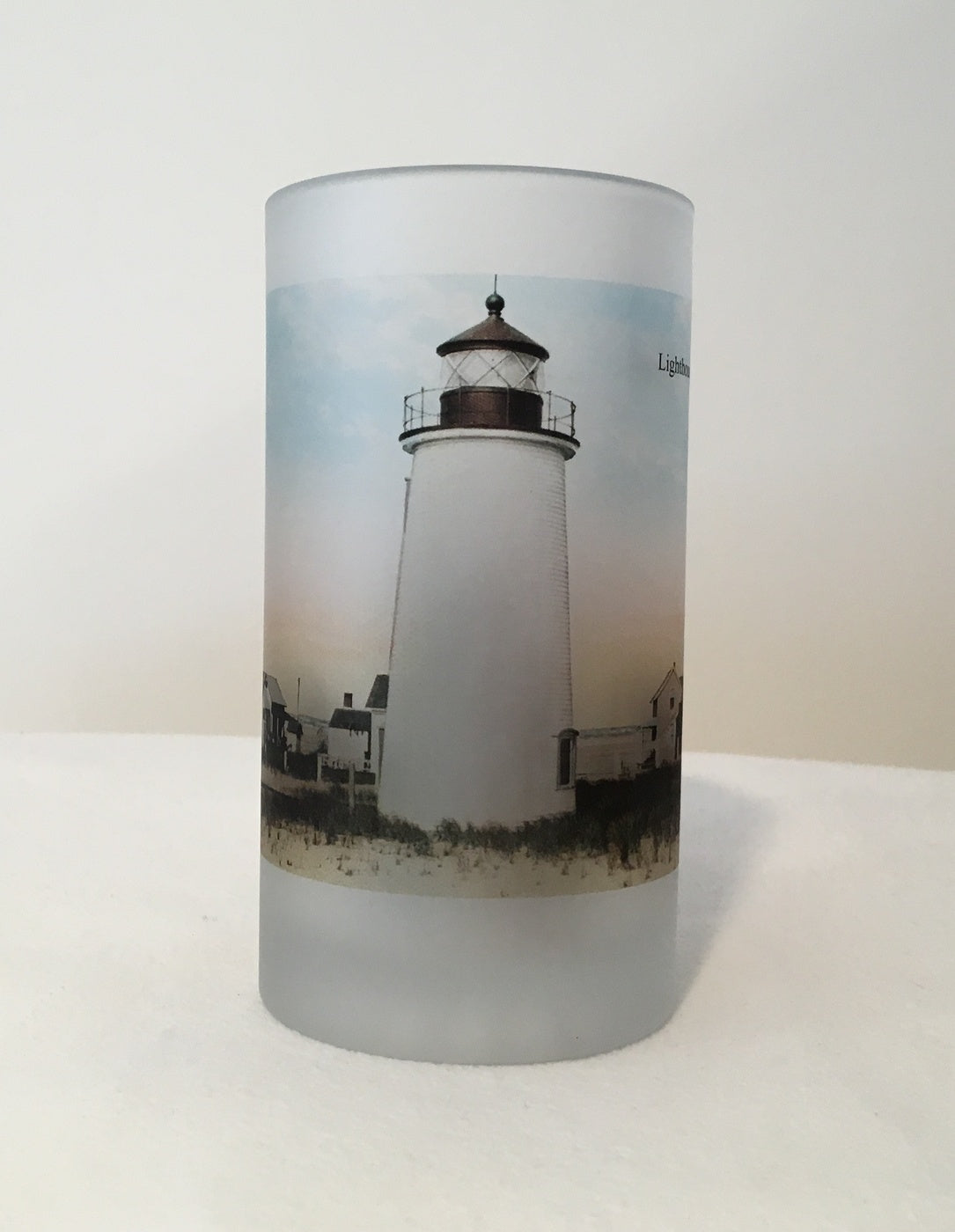 Colorful Frosted Glass Mug Set Of 5 North Shore Lighthouses - That Fabled Shore Home Decor