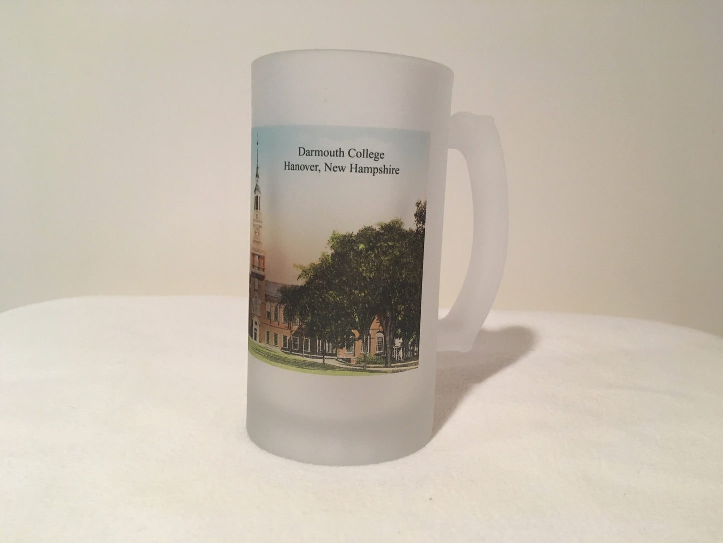 Colorful Frosted Glass Beer Mug Of Dartmouth College's Baker Library - That Fabled Shore Home Decor