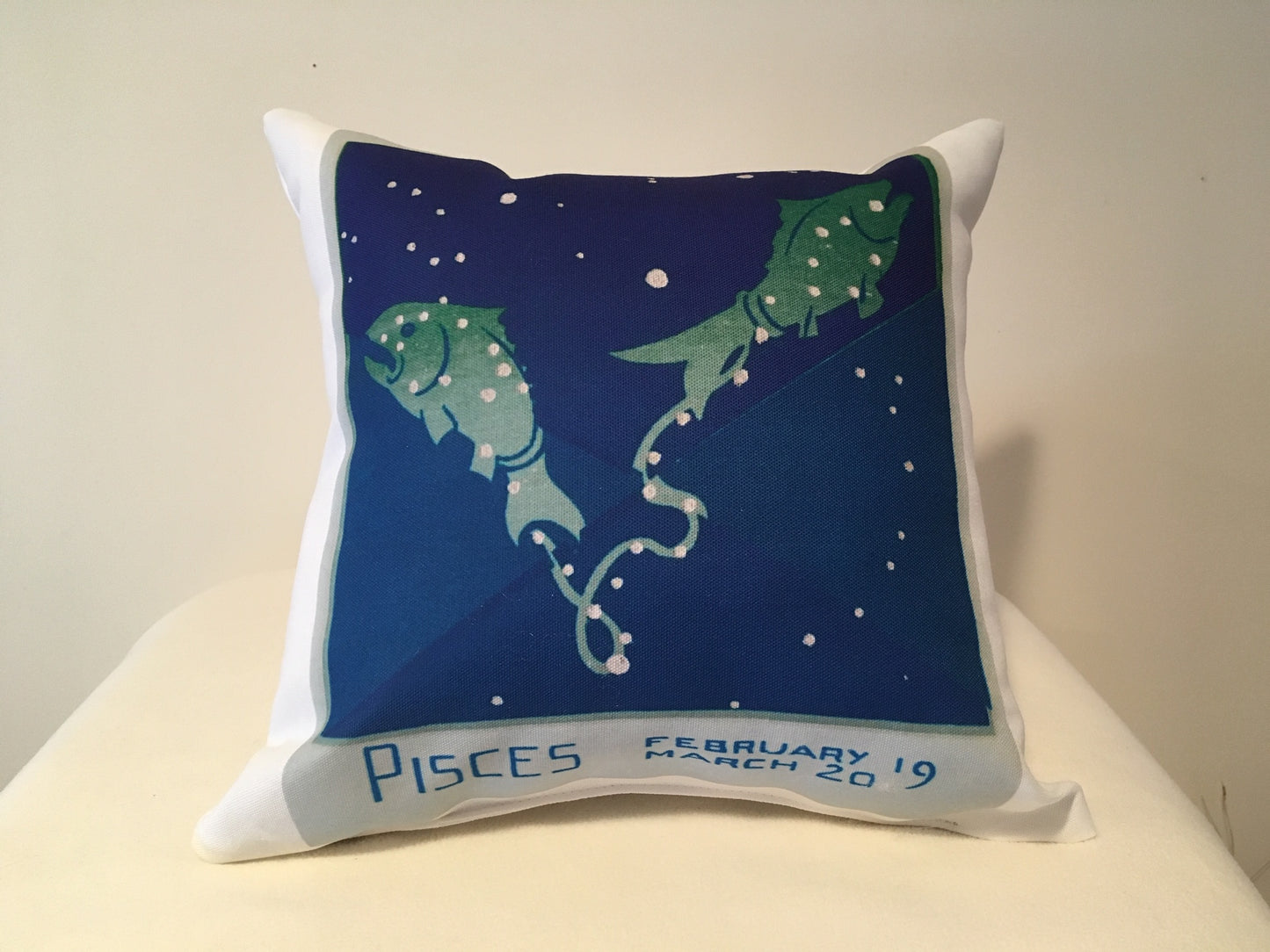 Art Deco Zodiac Pillow - Pisces - That Fabled Shore Home Decor