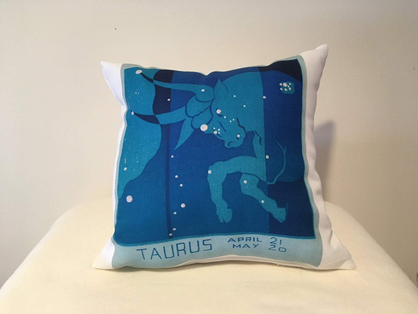 Art Deco Zodiac Pillow - Taurus - That Fabled Shore Home Decor