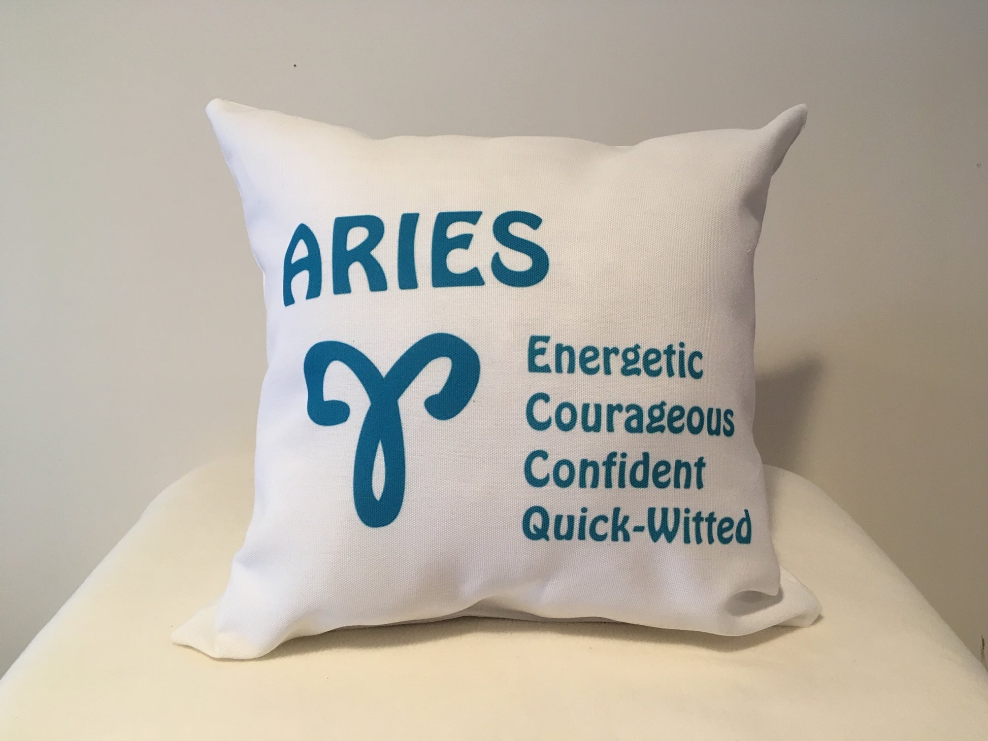Art Deco Zodiac Pillow - Aries - That Fabled Shore Home Decor