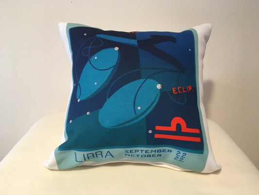 Art Deco Zodiac Pillow - Libra - That Fabled Shore Home Decor