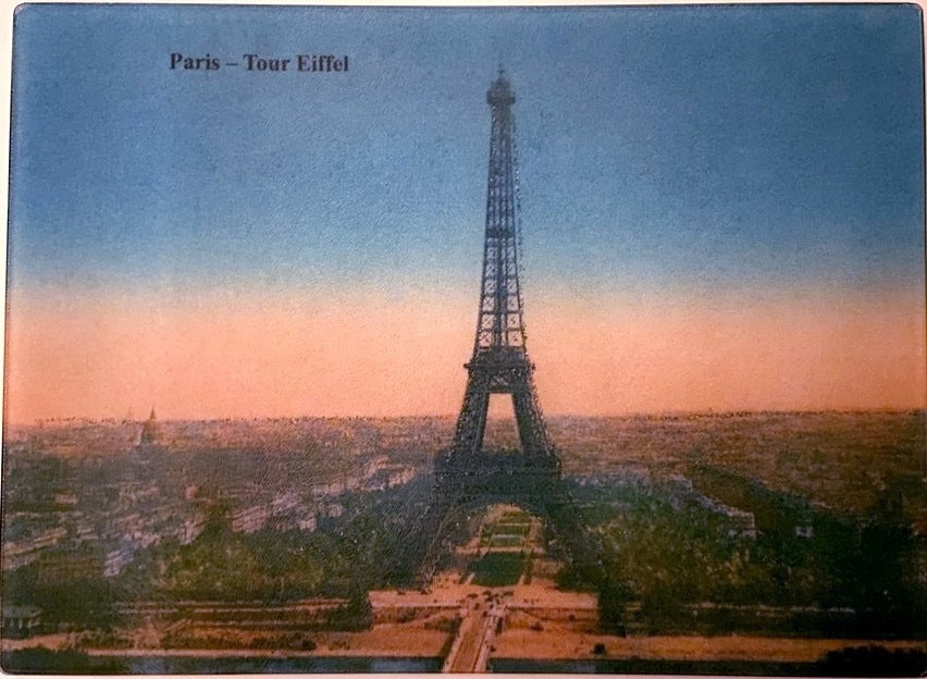 Eiffel Tower At Dusk As A Spectacularly Colored Tempered Glass Cutting Board