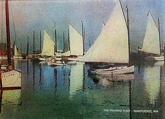 Nantucket's Fishing Fleet - Circa 1910 As A Colorful Tempered Glass Cutting Board