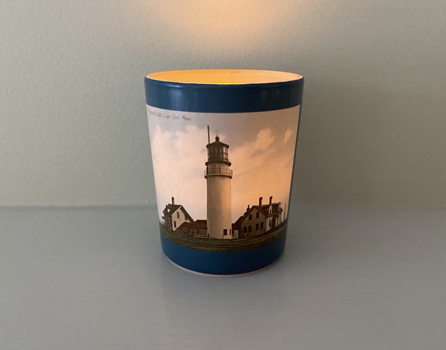 Cape Cod's Highland Light As A Handmade Votive Candle Holder