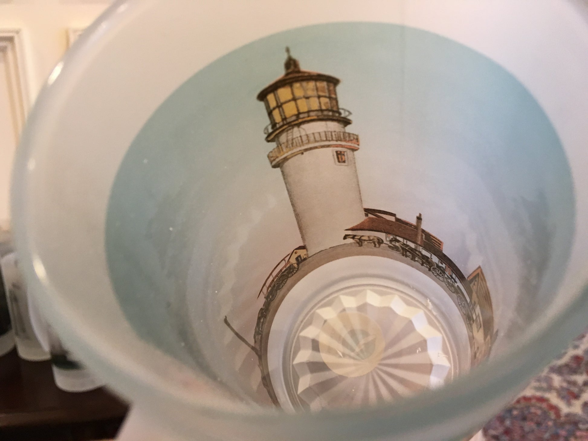 Colorful Frosted Glass Mug of Cape Cod's Highland Light - That Fabled Shore Home Decor