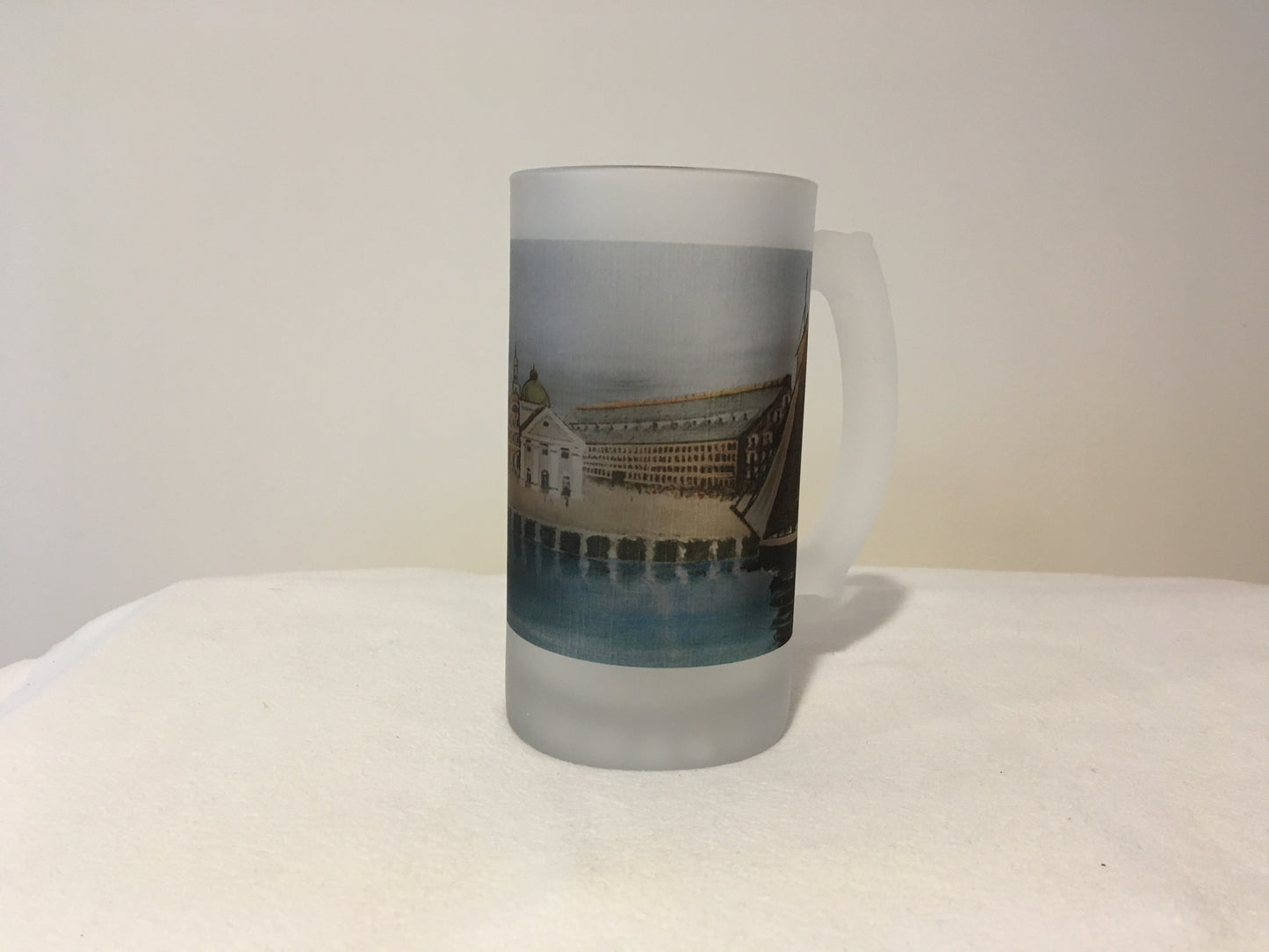 Colorful Frosted Glass Mug of Boston's Historic Faneuil Hall - That Fabled Shore Home Decor