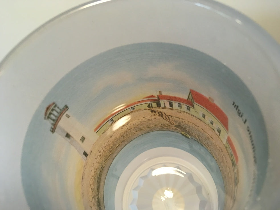 Colorful Frosted Glass Beer Mug of Scituate Light