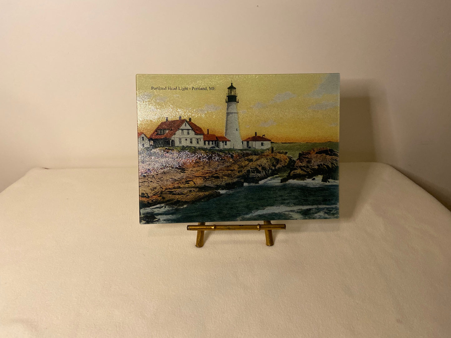 Portland Head Light As A Colorful Tempered Glass Cutting Board - That Fabled Shore Home Decor