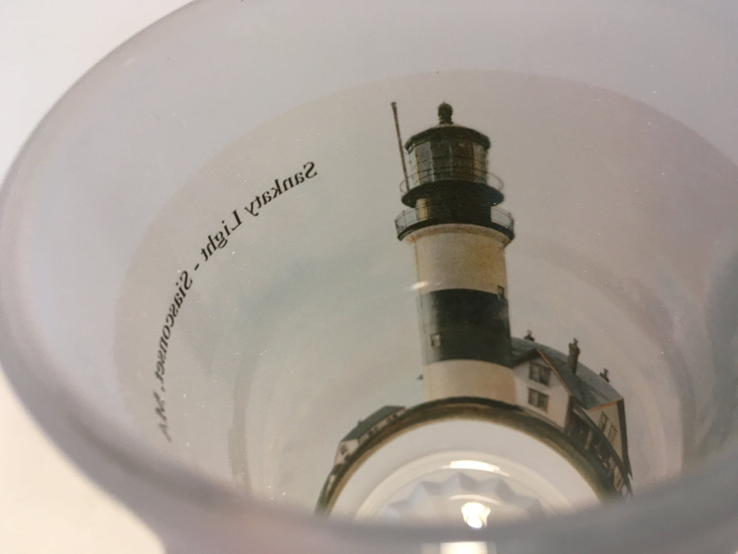 Colorful Frosted Glass Mug Of Nantucket's Sankaty Light - That Fabled Shore Home Decor