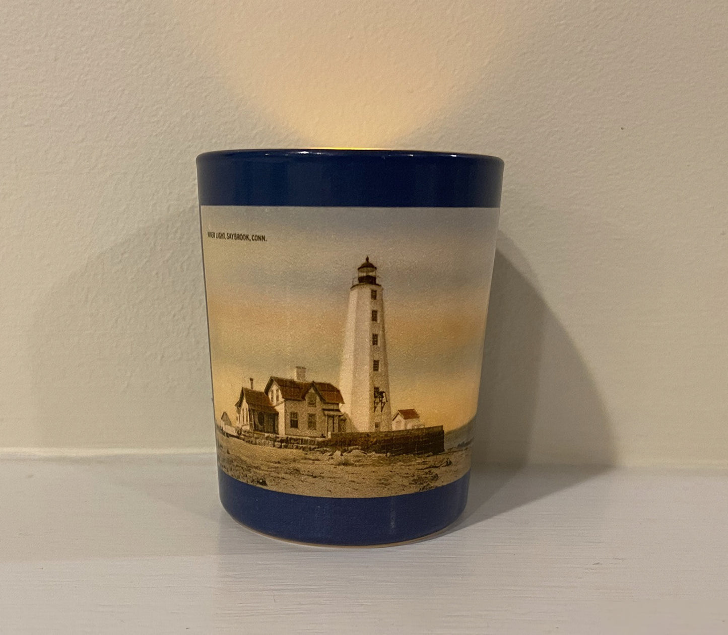 Saybrook, CT Inner Light as a handmade glass votive candle holder