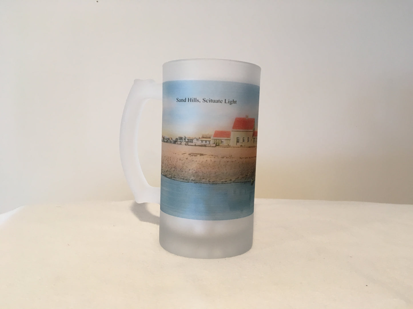 Colorful Frosted Glass Beer Mug of Scituate Light