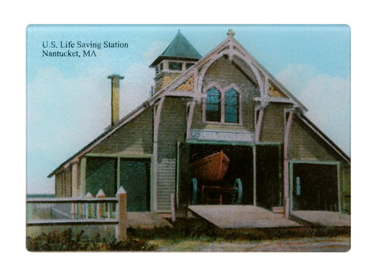 Nantucket Lifesaving Station Glass Cutting Board - That Fabled Shore Home Decor