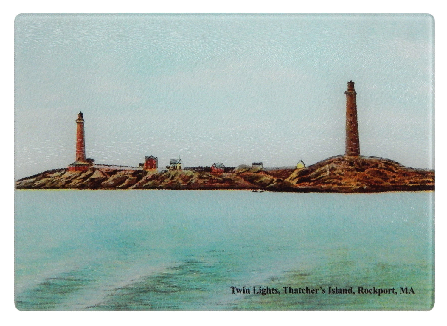 Rockport - Twin Lights, Thatchers Island Cutting Board - That Fabled Shore Home Decor