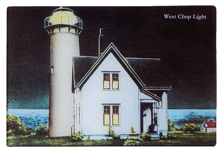 Martha's Vineyard - West Chop Light at Night Glass Cutting Board - That Fabled Shore Home Decor
