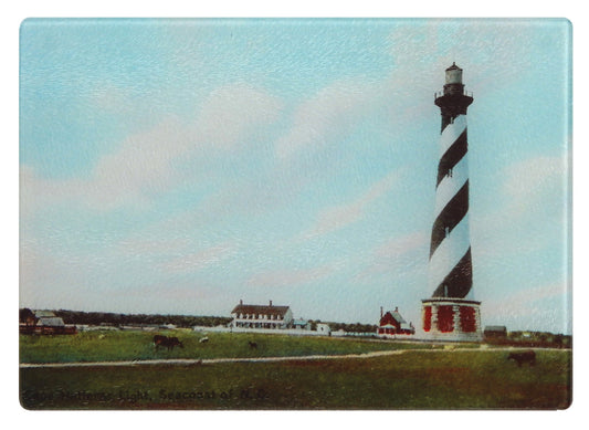 North Carolina's Cape Hatteras Lighthouse As Glass Cutting Board - That Fabled Shore Home Decor