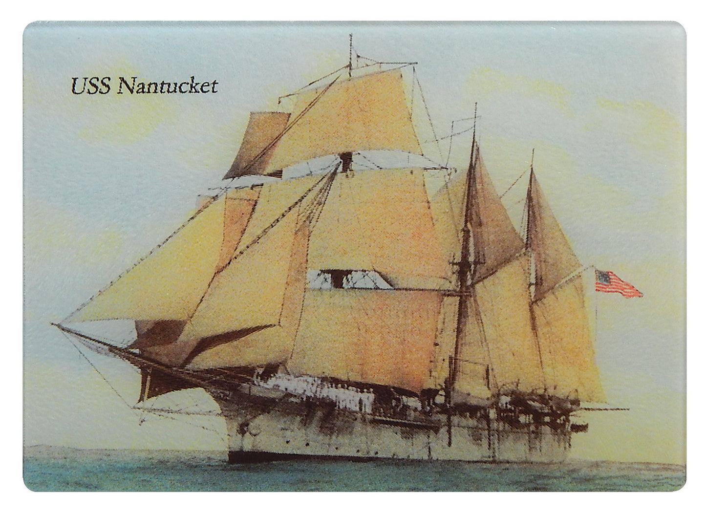 USS Nantucket Tempered Glass Cutting Board - That Fabled Shore Home Decor